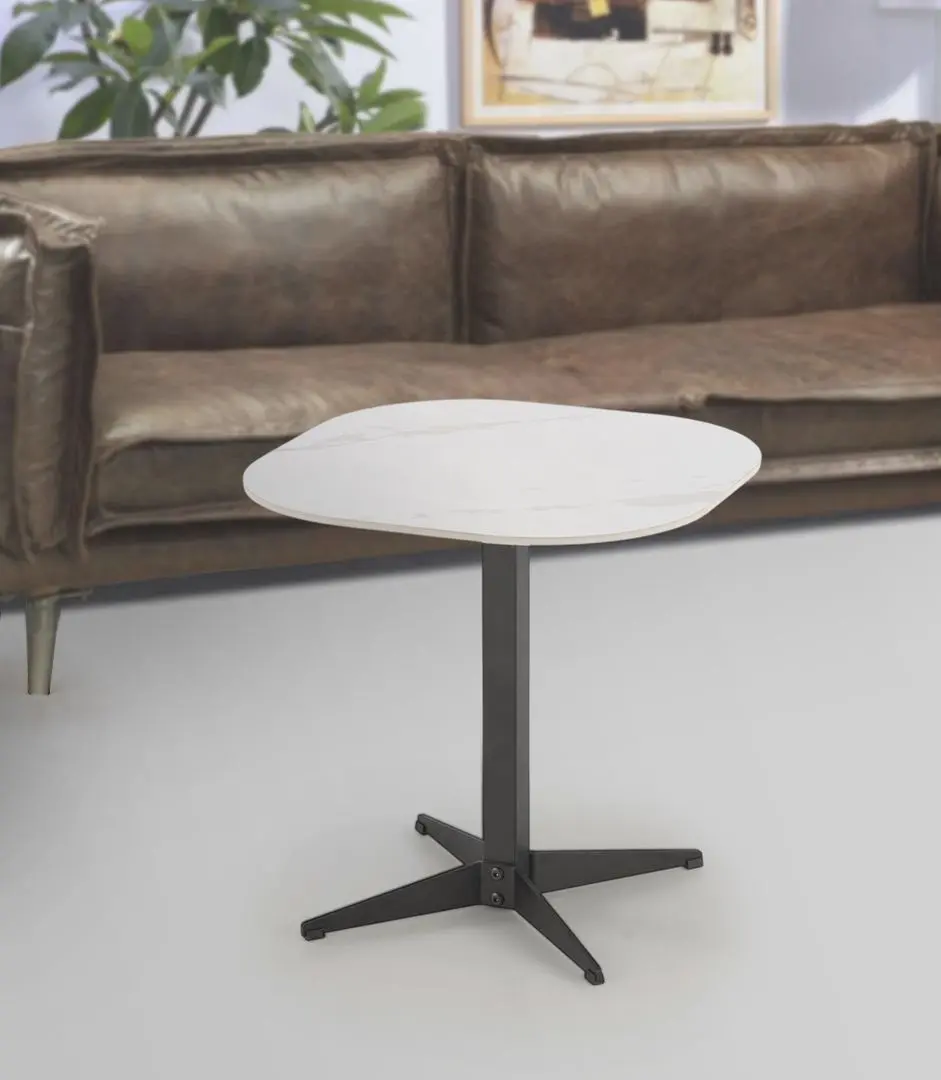 Masa pentru reviste Halmar Borna S (White Marble/Black)