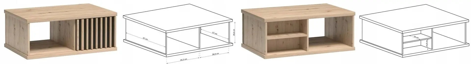 Masa pentru reviste Halmar Cali C8 (Artisan Oak/Black)