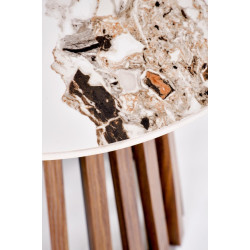 Masa pentru reviste Halmar Carina S (Beige Marble/Walnut) Thumb