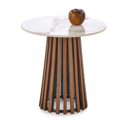 Masa pentru reviste Halmar Carina S (Beige Marble/Walnut)