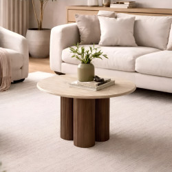 Masa pentru reviste Halmar Dorotea (Travertine/Walnut)