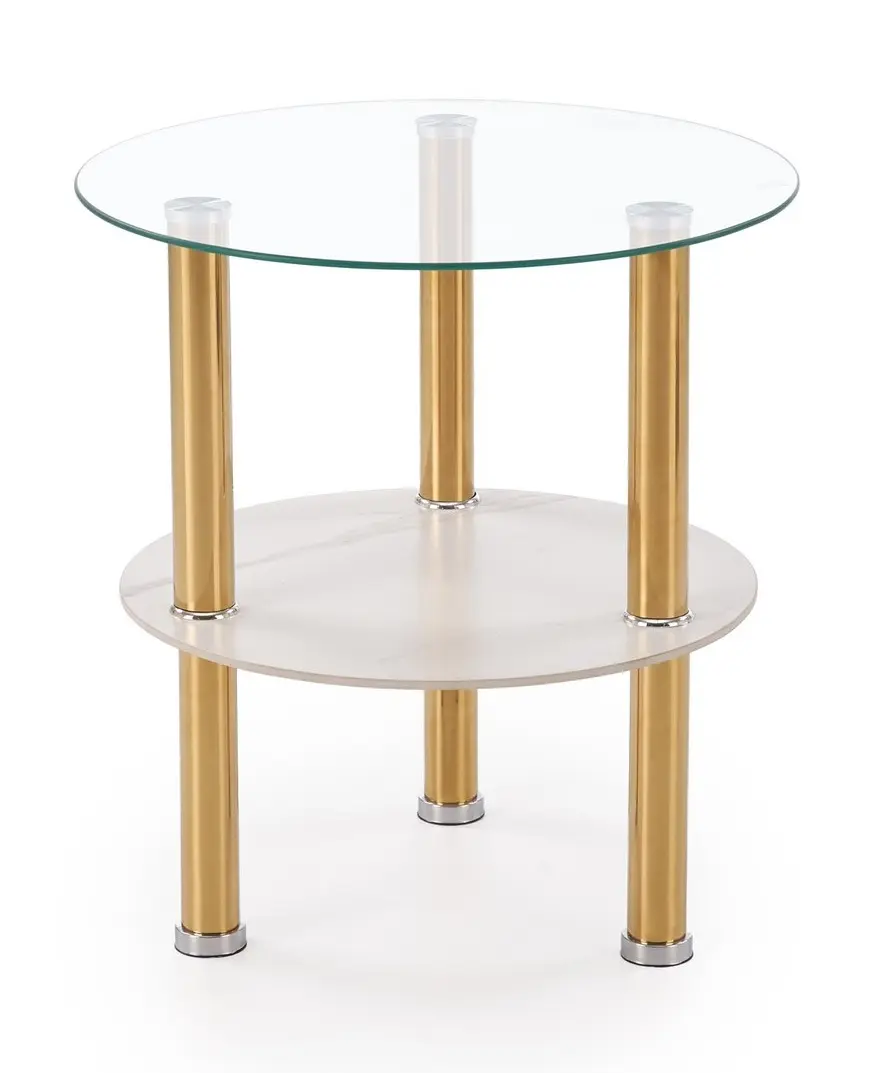 Журнальный столик Halmar Ducat S (White Marble/Gold)