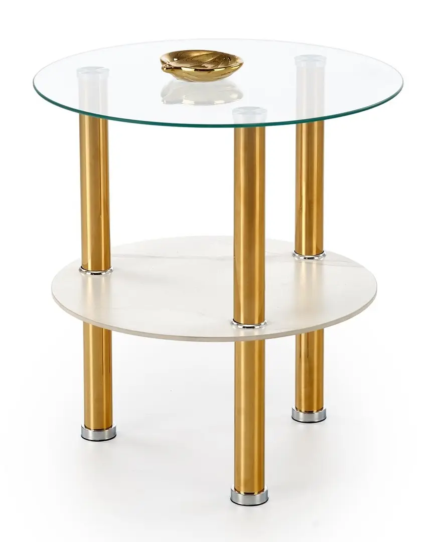 Журнальный столик Halmar Ducat S (White Marble/Gold)