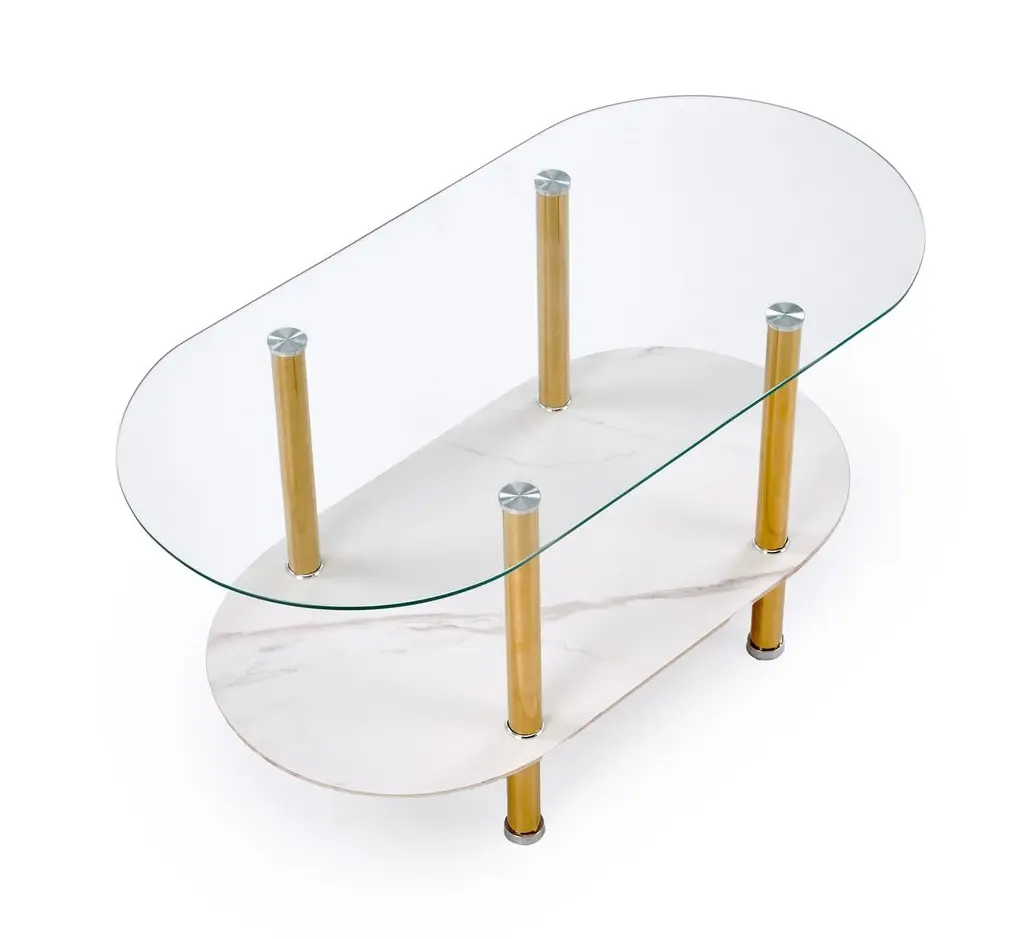 Журнальный столик Halmar Ducat (White Marble/Gold)