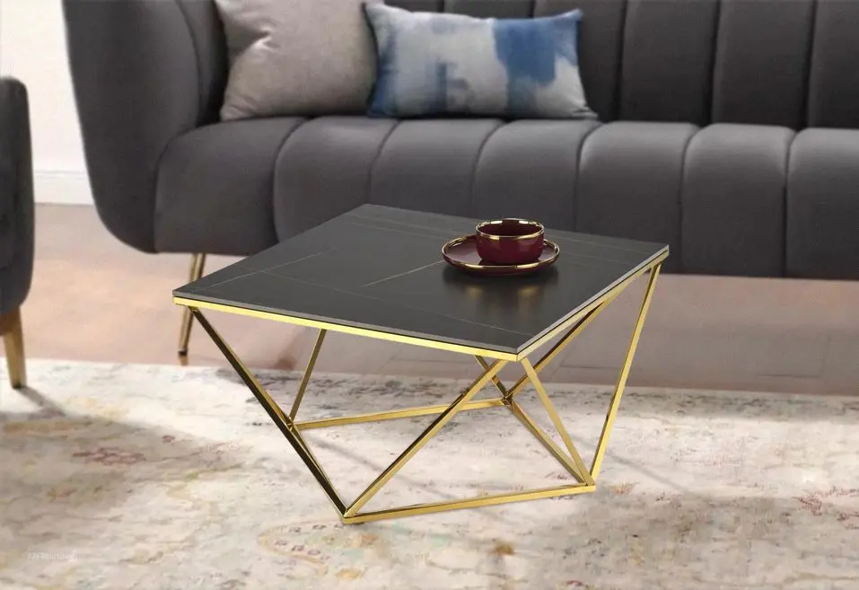 Masa pentru reviste Halmar Felicia (Black Marble/Gold)