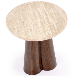 Masuta cafea Halmar Frida S (Travertine/Walnut) Thumb