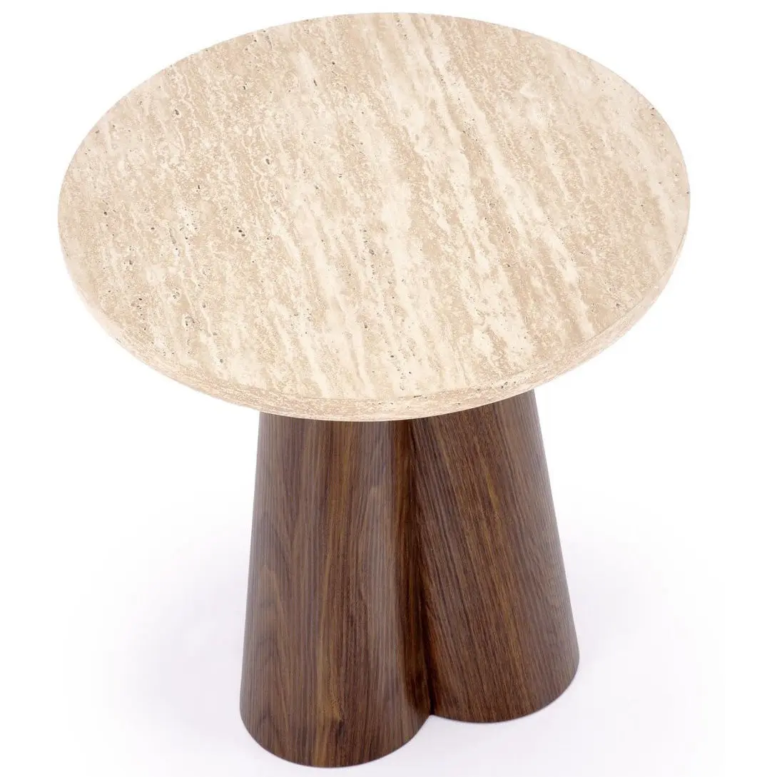 Masuta cafea Halmar Frida S (Travertine/Walnut) - 4