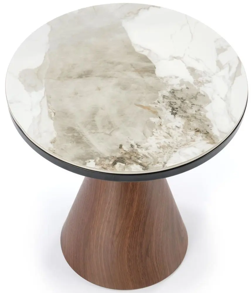 Masa pentru reviste Halmar Genesis S (White Marble/Walnut/Gold)