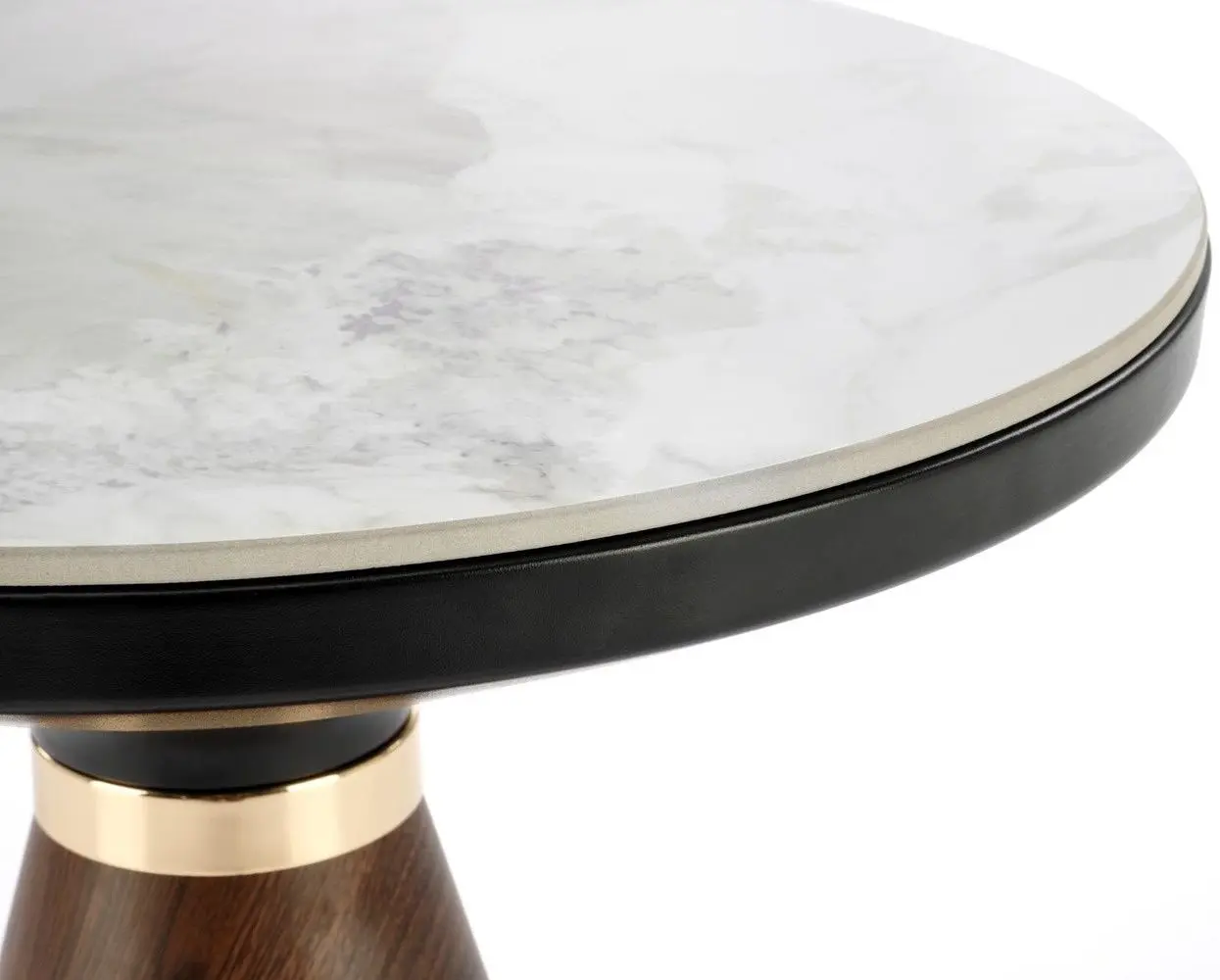 Masa pentru reviste Halmar Genesis S (White Marble/Walnut/Gold)