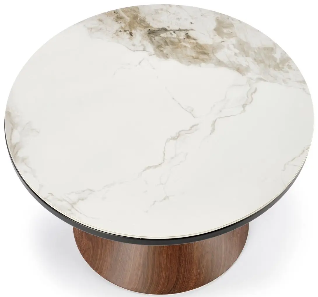 Masa pentru reviste Halmar Genesis (White Marble/Walnut/Gold)