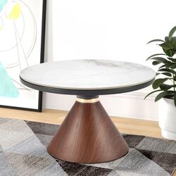 Masa pentru reviste Halmar Genesis (White Marble/Walnut/Gold)