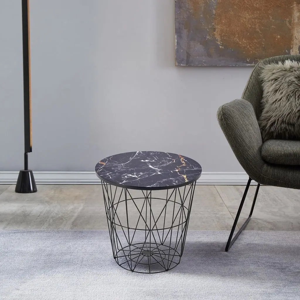 Masa pentru reviste Halmar Harissa B (Black/Black Marble)