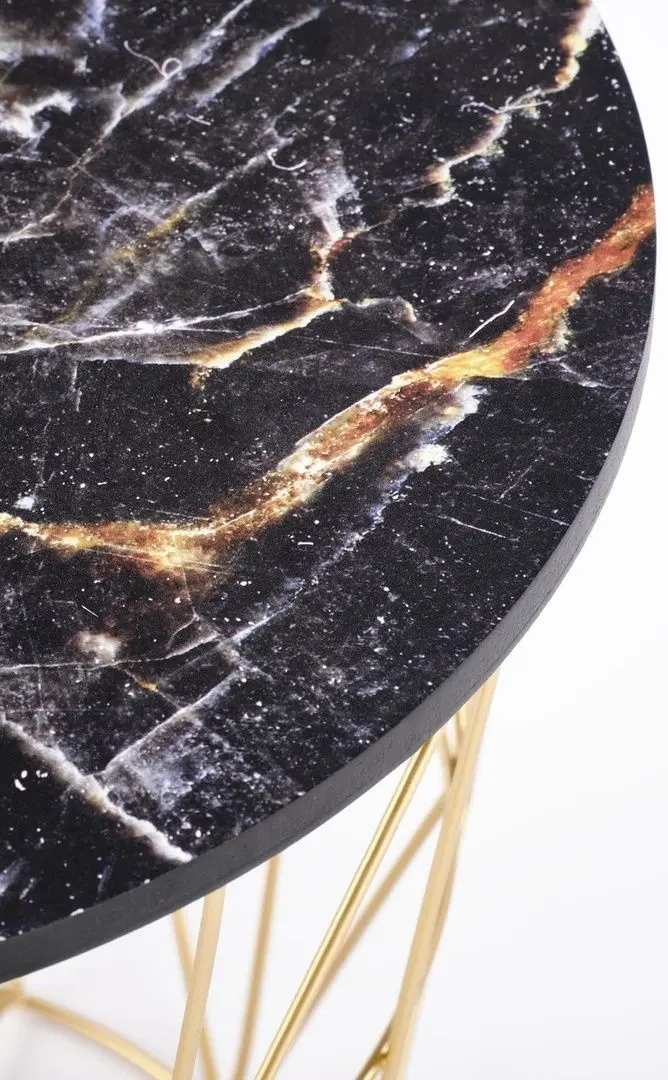 Masa pentru reviste Halmar Harissa G (Gold/Black Marble)