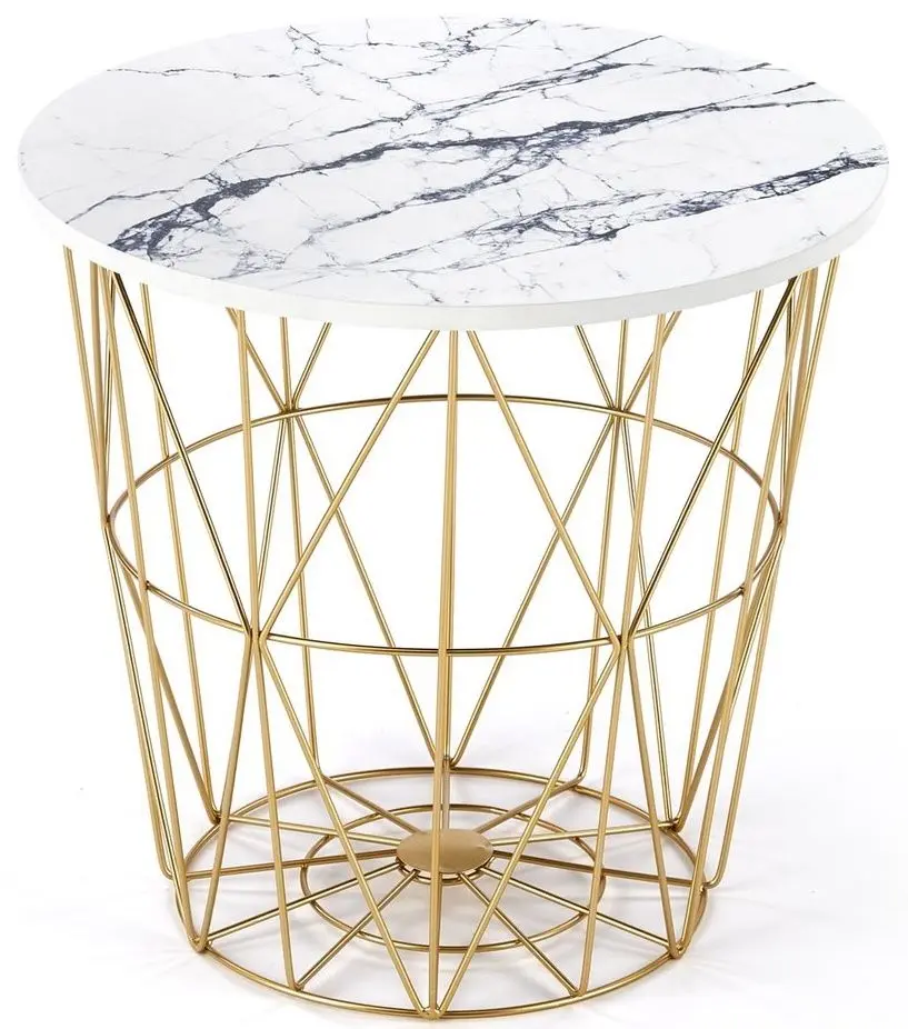 Masa pentru reviste Halmar Harissa G (Gold/White Marble)