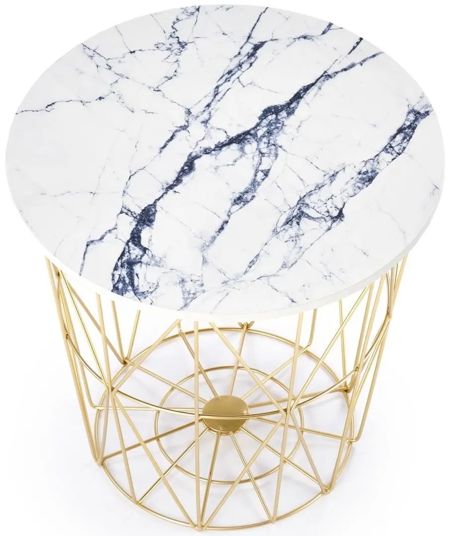 Masa pentru reviste Halmar Harissa G (Gold/White Marble)