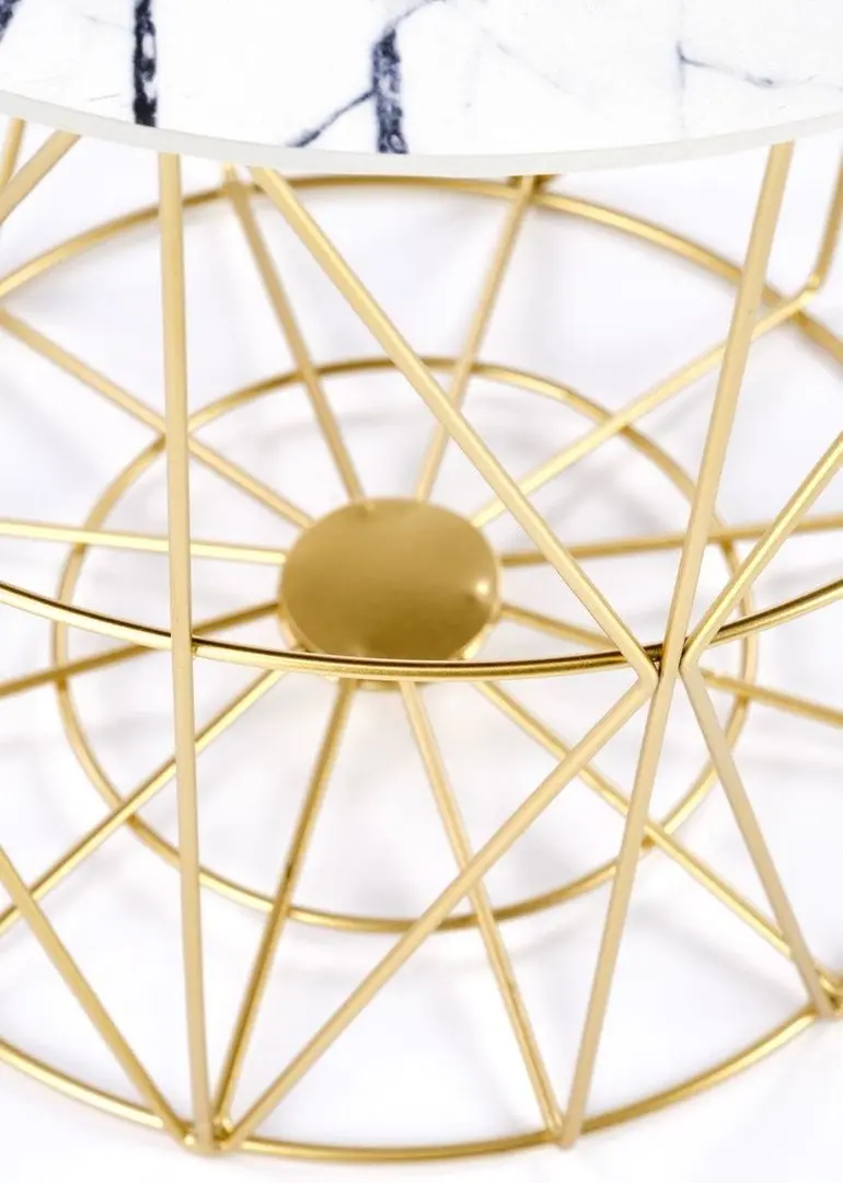 Masa pentru reviste Halmar Harissa G (Gold/White Marble)