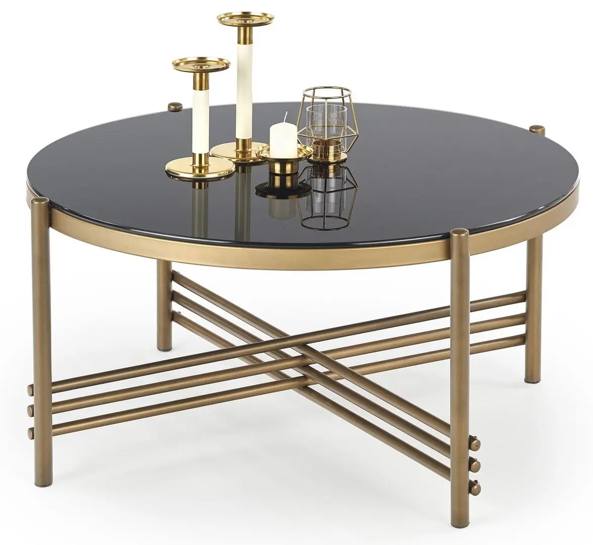 Masa pentru reviste Halmar Ismena (Black/Gold) - 7