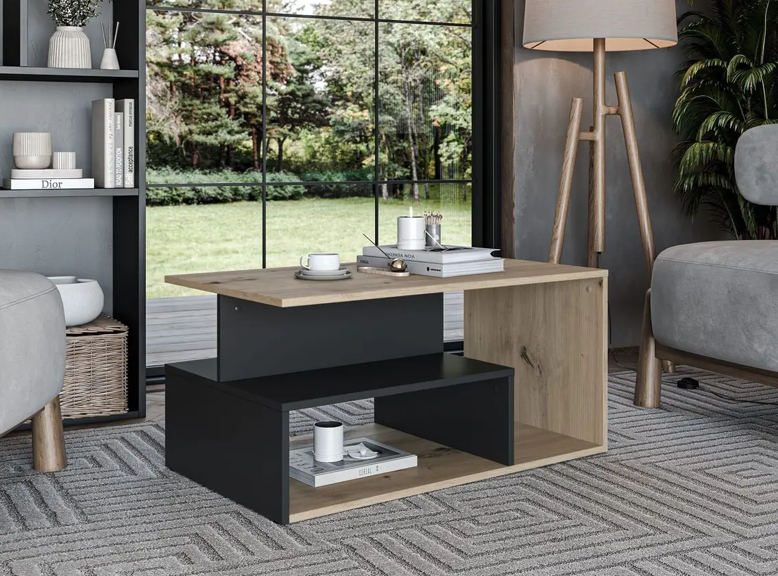 Журнальный столик Halmar Iva (Artisan Oak/Black)