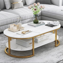 Masa pentru reviste Halmar Kalua (White Marble/Gold)