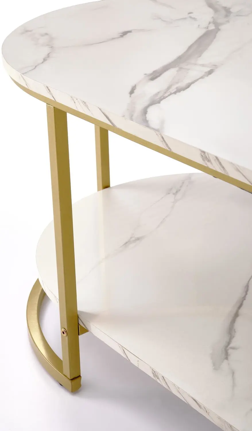 Masa pentru reviste Halmar Kalua (White Marble/Gold) - 4
