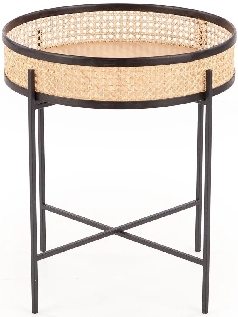 Masa pentru reviste Halmar Lanipa (Black/Natural Rattan)