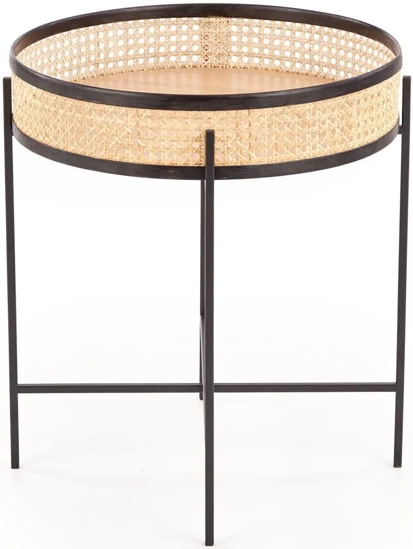 Masa pentru reviste Halmar Lanipa (Black/Natural Rattan)