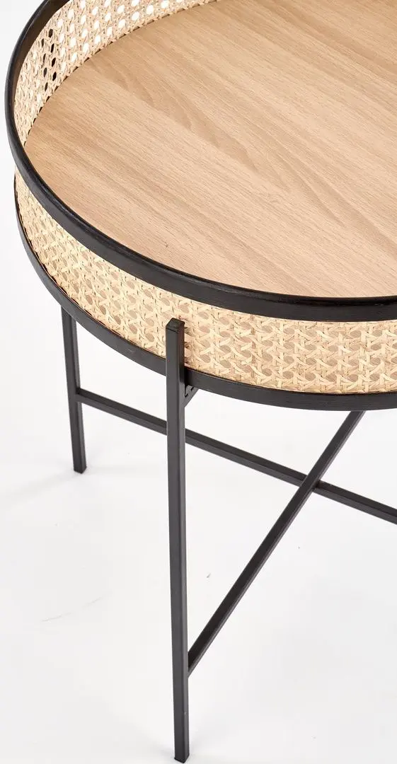 Masa pentru reviste Halmar Lanipa (Black/Natural Rattan)