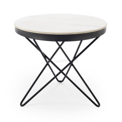 Masa pentru reviste Halmar Leila 2 (White Marble/Black)
