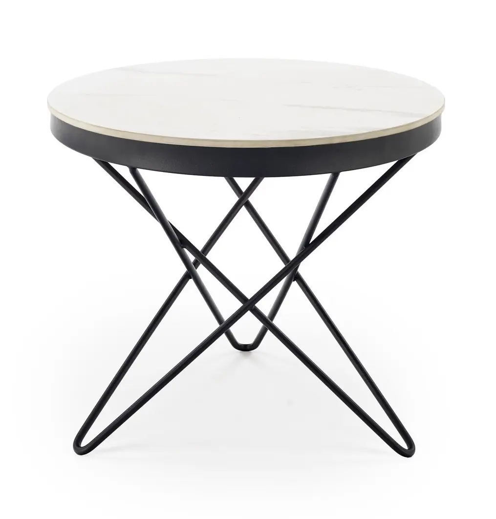 Masa pentru reviste Halmar Leila 2 (White Marble/Black)
