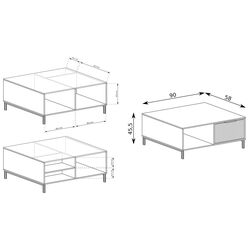 Журнальный столик Halmar LS6 (Cashmere/Black) Thumb