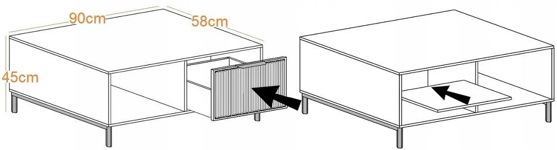 Журнальный столик Halmar LS6 (Cashmere/Black)