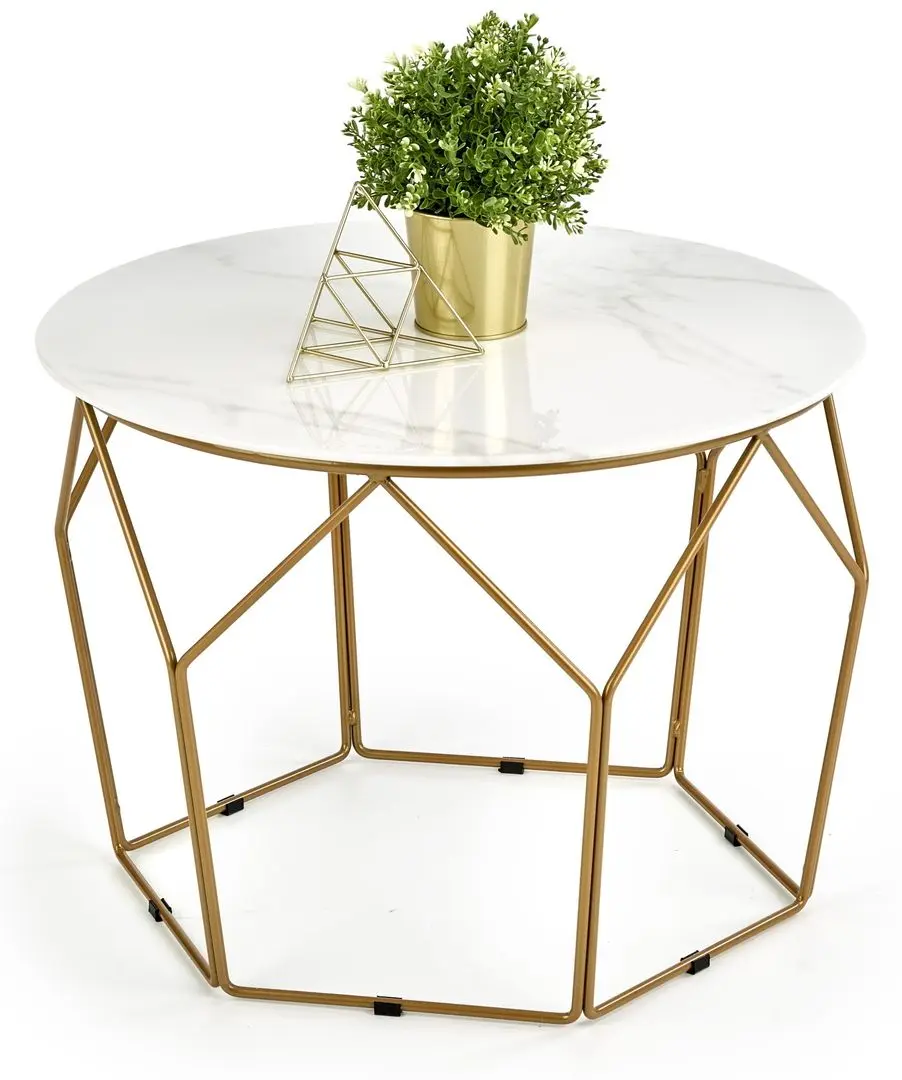 Masa pentru reviste Halmar Madison (White Marble/Golden) - 2