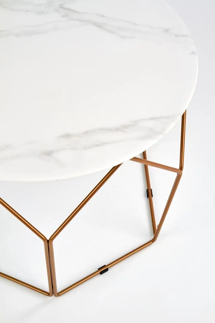 Masa pentru reviste Halmar Madison (White Marble/Golden) - 4