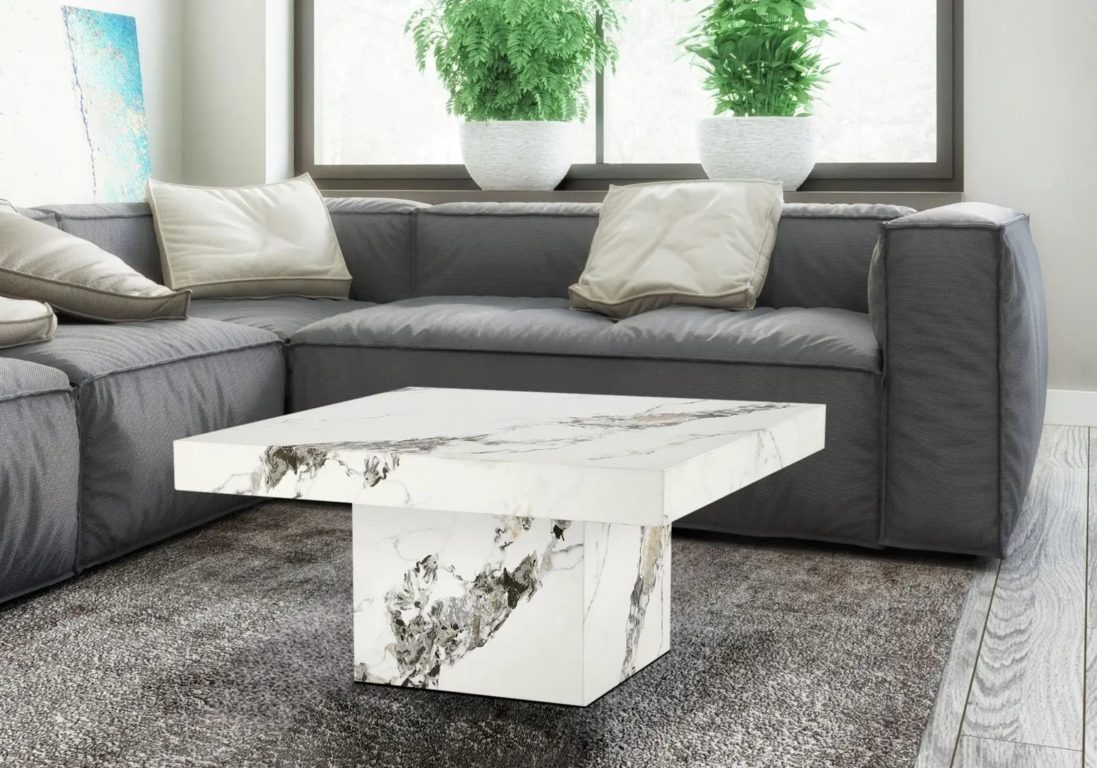 Masa pentru reviste Halmar Monolit (White Marble)