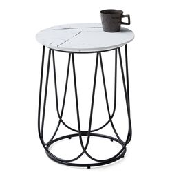 Masa pentru reviste Halmar Nubira S (White Marble/Black) Thumb