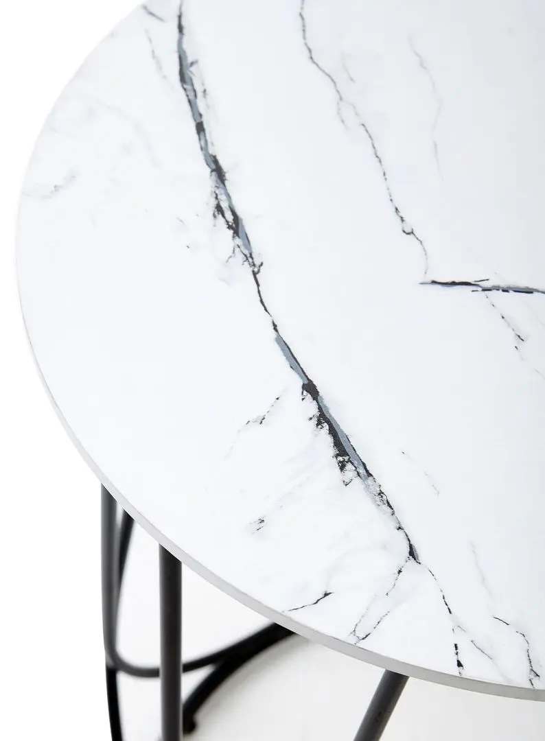 Masa pentru reviste Halmar Nubira S (White Marble/Black) - 3