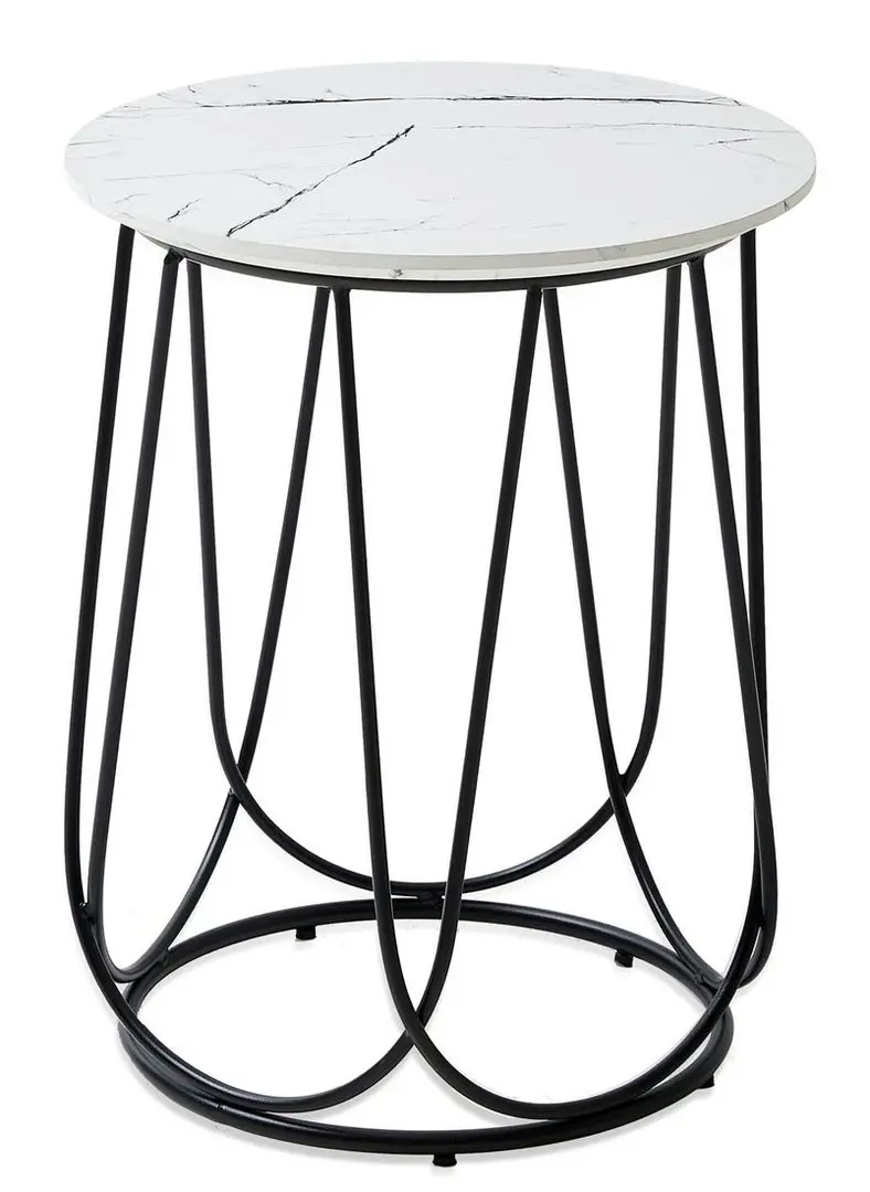 Masa pentru reviste Halmar Nubira S (White Marble/Black)