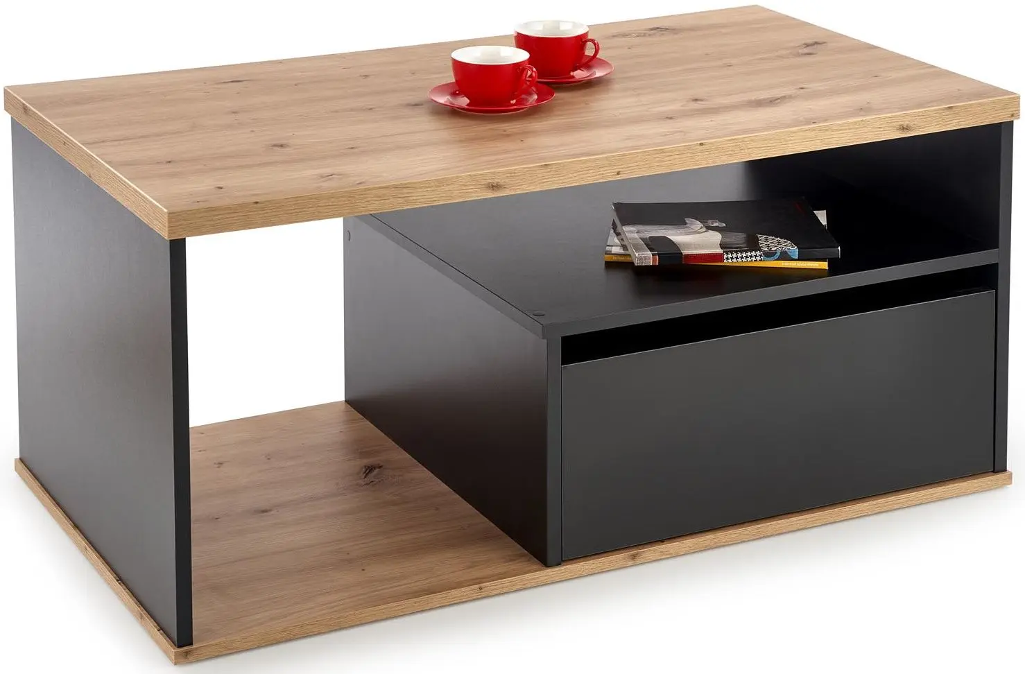 Masa pentru reviste Halmar Pantera (Wotan Oak/Black)
