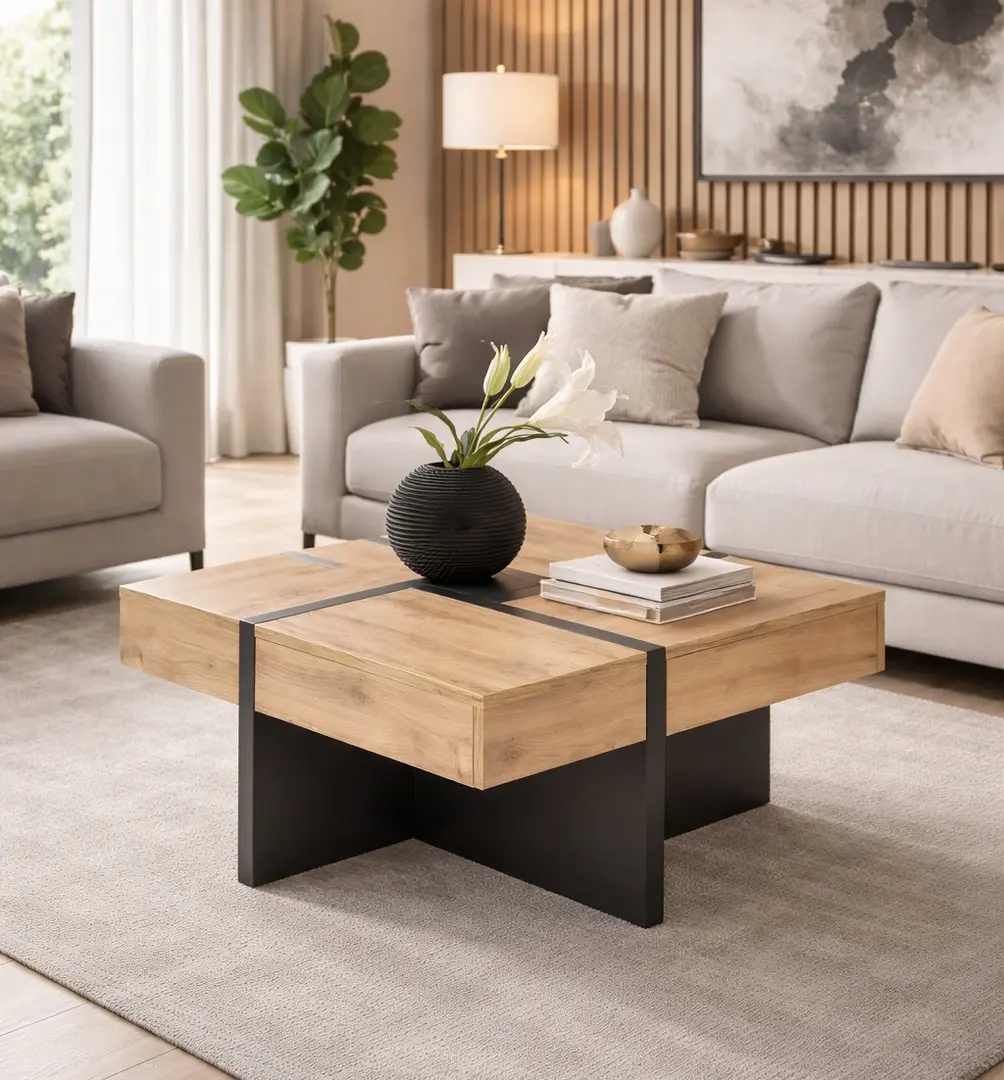 Журнальный столик Halmar Sevilla S (Craft Oak/Black)