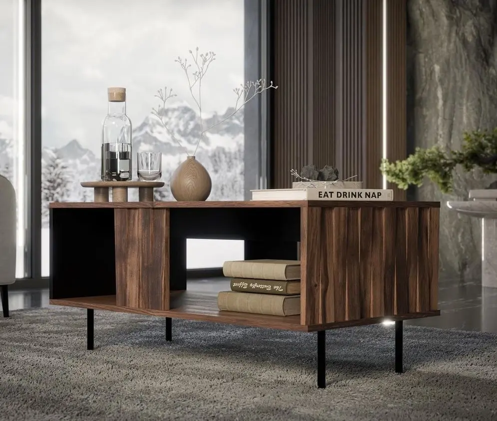 Журнальный столик Halmar Swing LAW-1 (Walnut/Black)