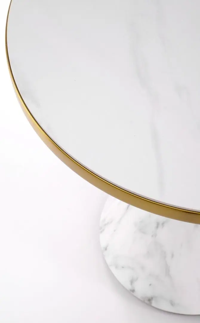 Masa pentru reviste Halmar Talbi (White Marble/White/Gold)