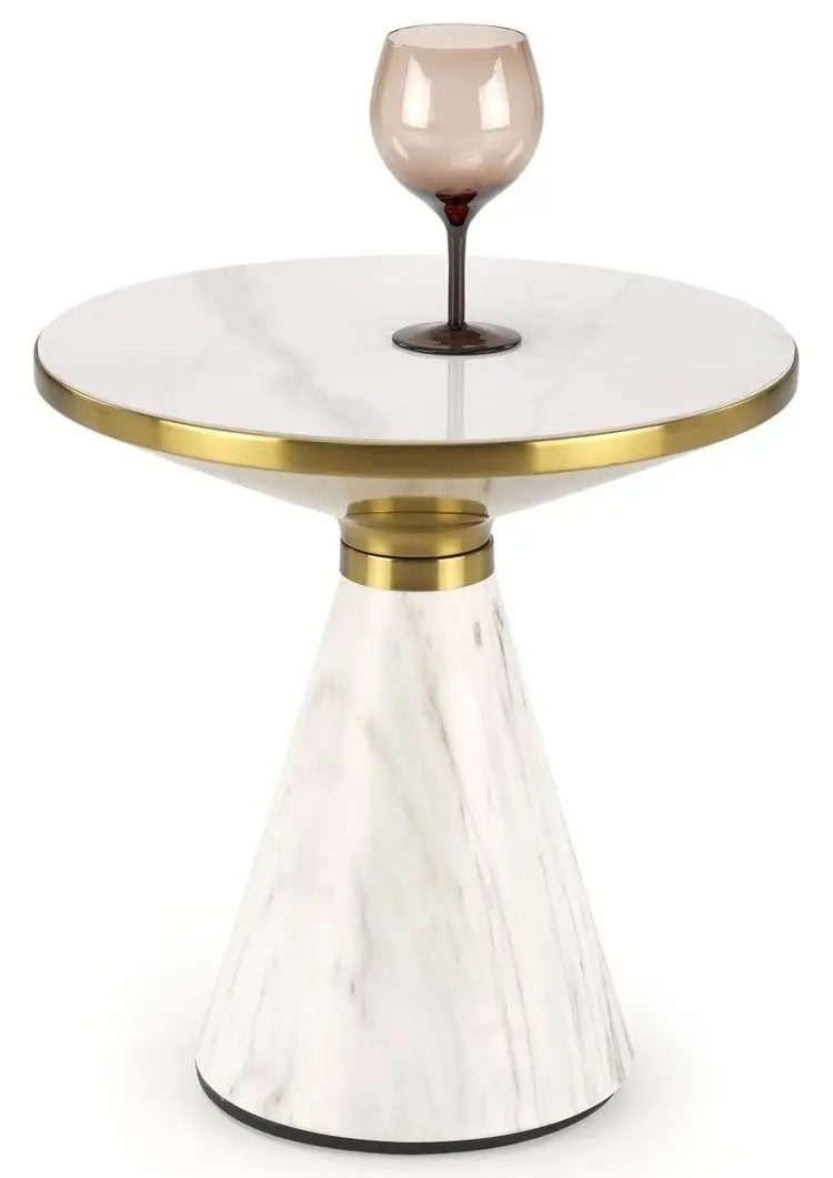 Masa pentru reviste Halmar Talbi (White Marble/White/Gold)
