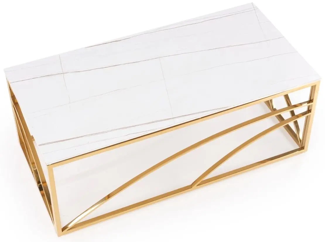 Masa pentru reviste Halmar Universe 2 (White Marble/Gold)
