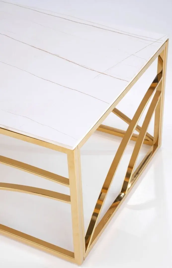 Masa pentru reviste Halmar Universe 2 (White Marble/Gold)