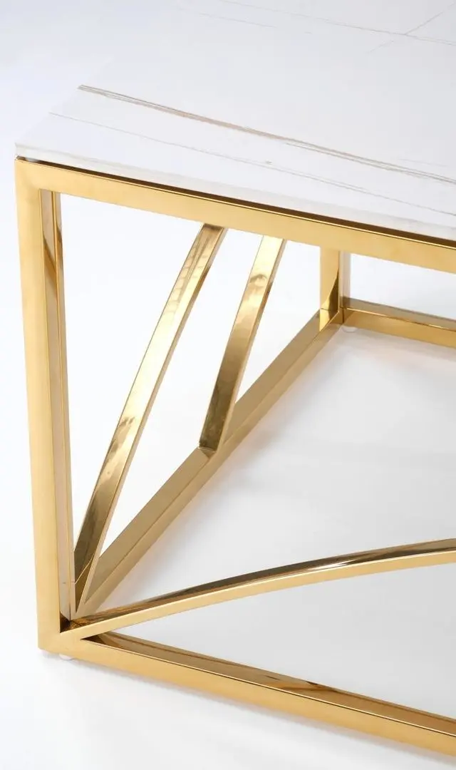 Masa pentru reviste Halmar Universe 2 (White Marble/Gold)