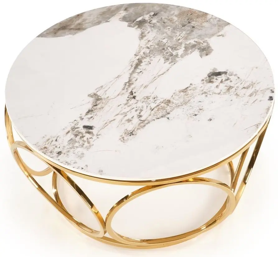 Masa pentru reviste Halmar Venus 2 (White Marble/Gold)