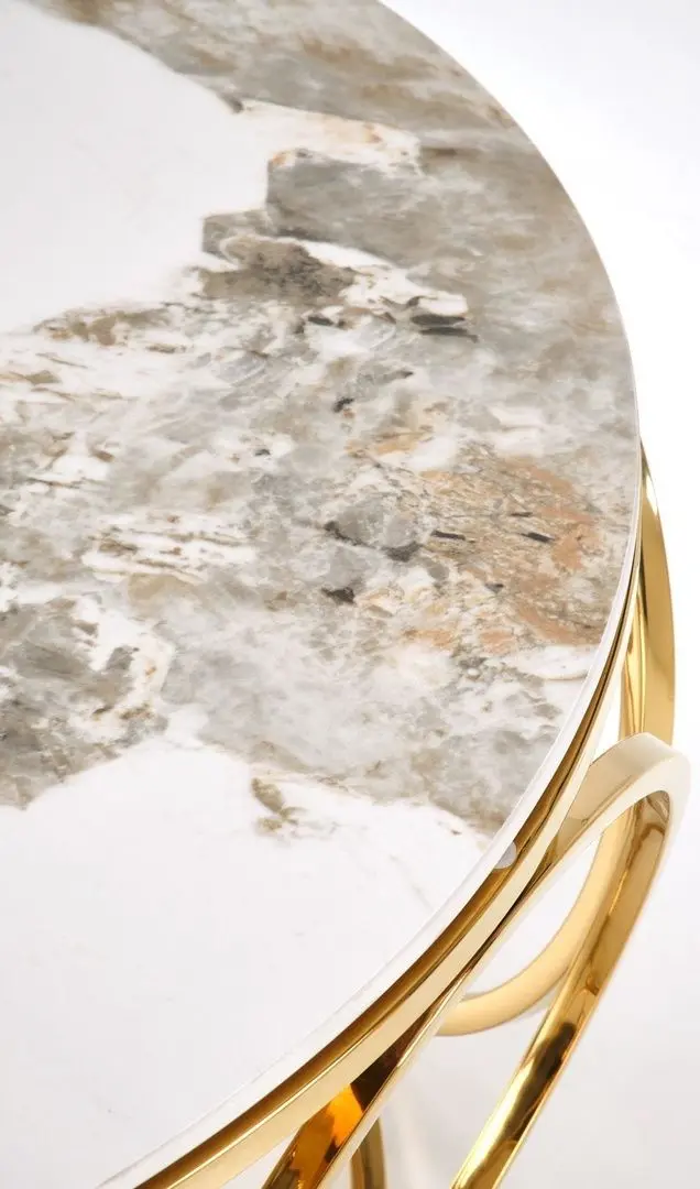 Masa pentru reviste Halmar Venus 2 (White Marble/Gold)