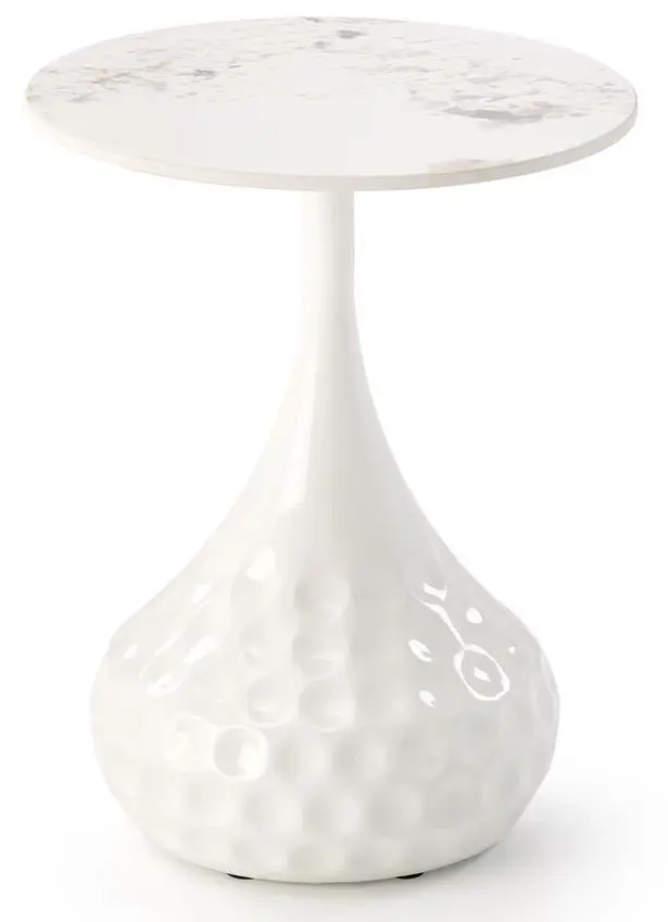 Masa pentru reviste Halmar Verde (White Marble/White) - 3