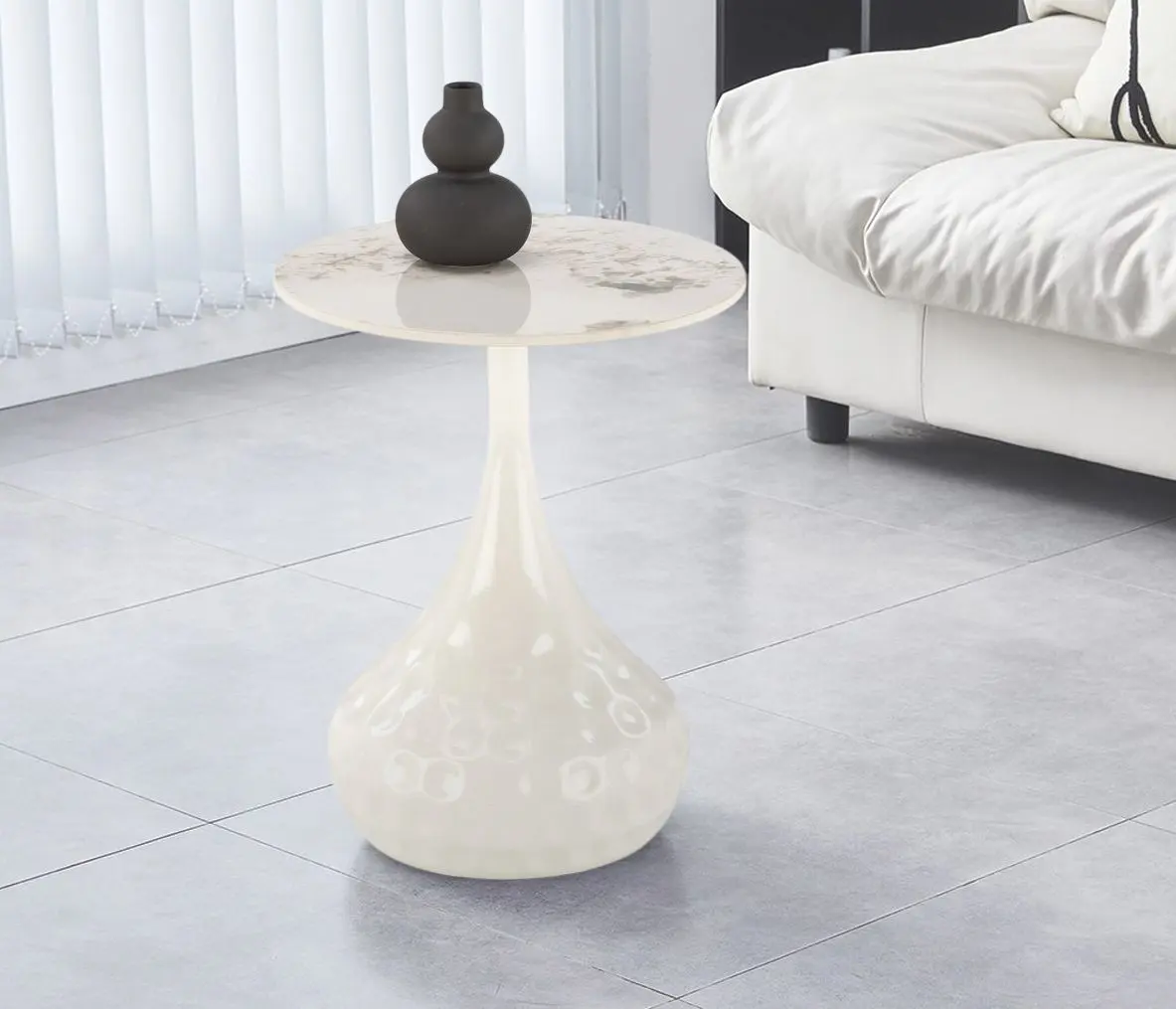 Masa pentru reviste Halmar Verde (White Marble/White)