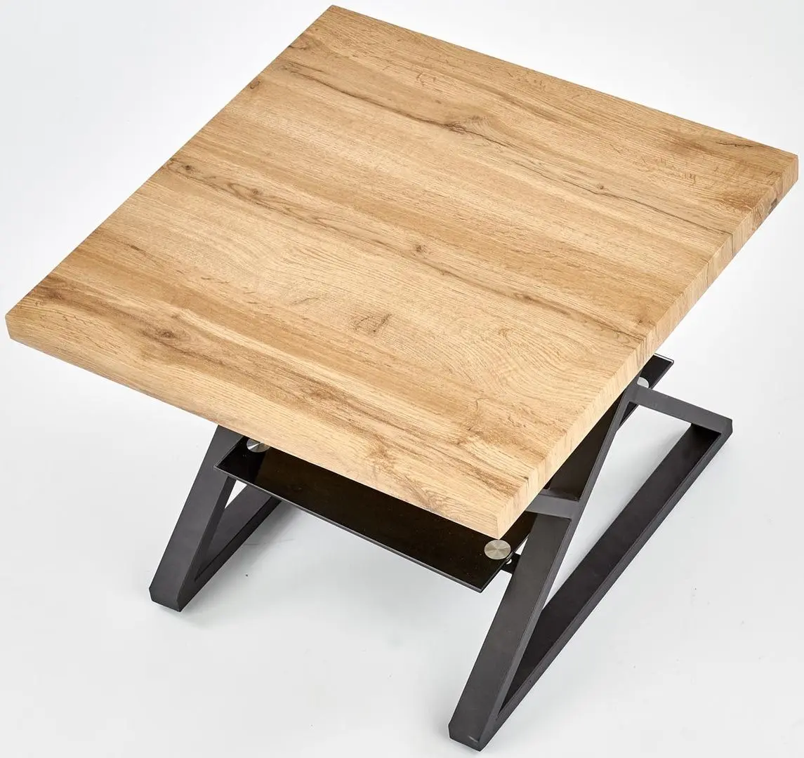 Masa pentru reviste Halmar Xena patrata (Black/Natural)